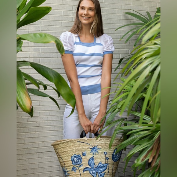 Ralph Lauren striped top with lace sleeves - Picture 1 of 10